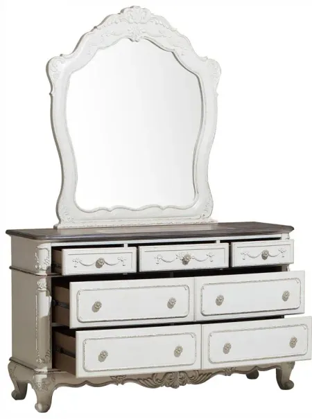 Averny 7-Drawer Bedroom Dresser in 2-tone finish (Antique white & gray) by Homelegance