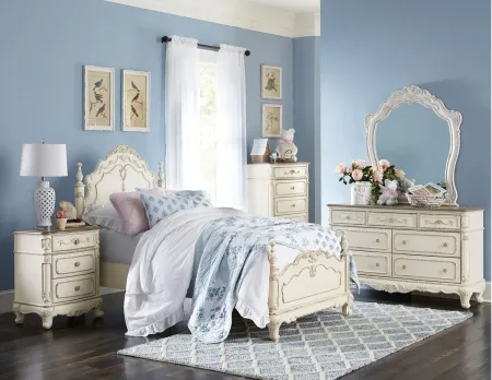 Averny 7-Drawer Bedroom Dresser With Mirror in Antique White & Gray by Homelegance