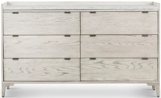 Haiden 6-Drawer Bedroom Dresser in Vintage White Oak by Four Hands