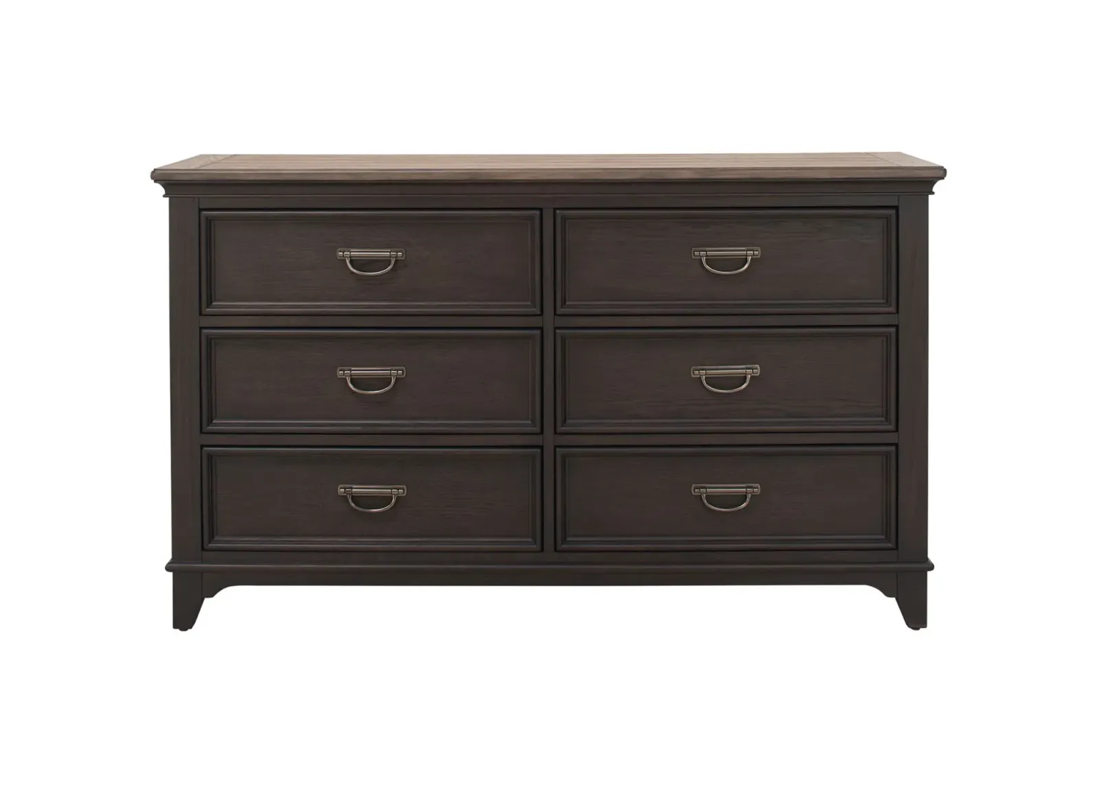 Dakota Dresser in Wirebrushed Black w/ Ember Gray Tops by Liberty Furniture