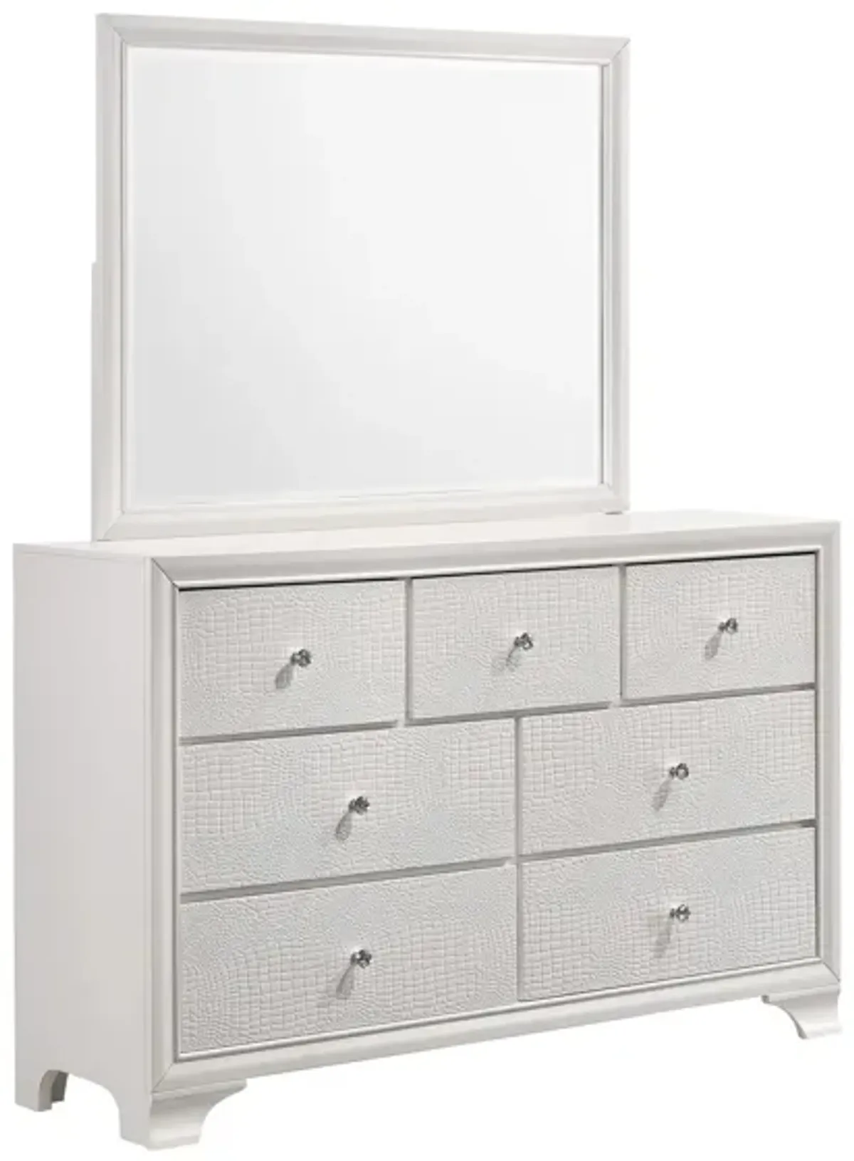 Lyssa Dresser and Mirror Set in FROST by Crown Mark