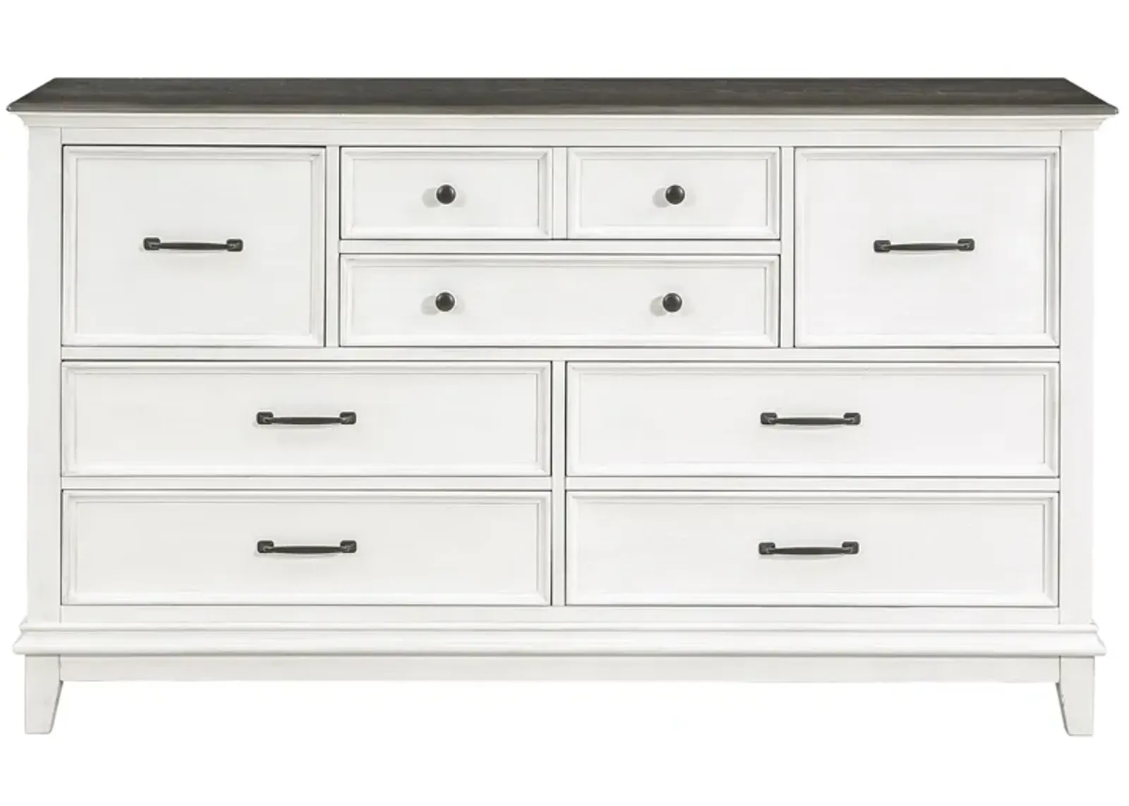 Niles Dresser in 2-Tone (Antique White and Dark Brown) by Homelegance