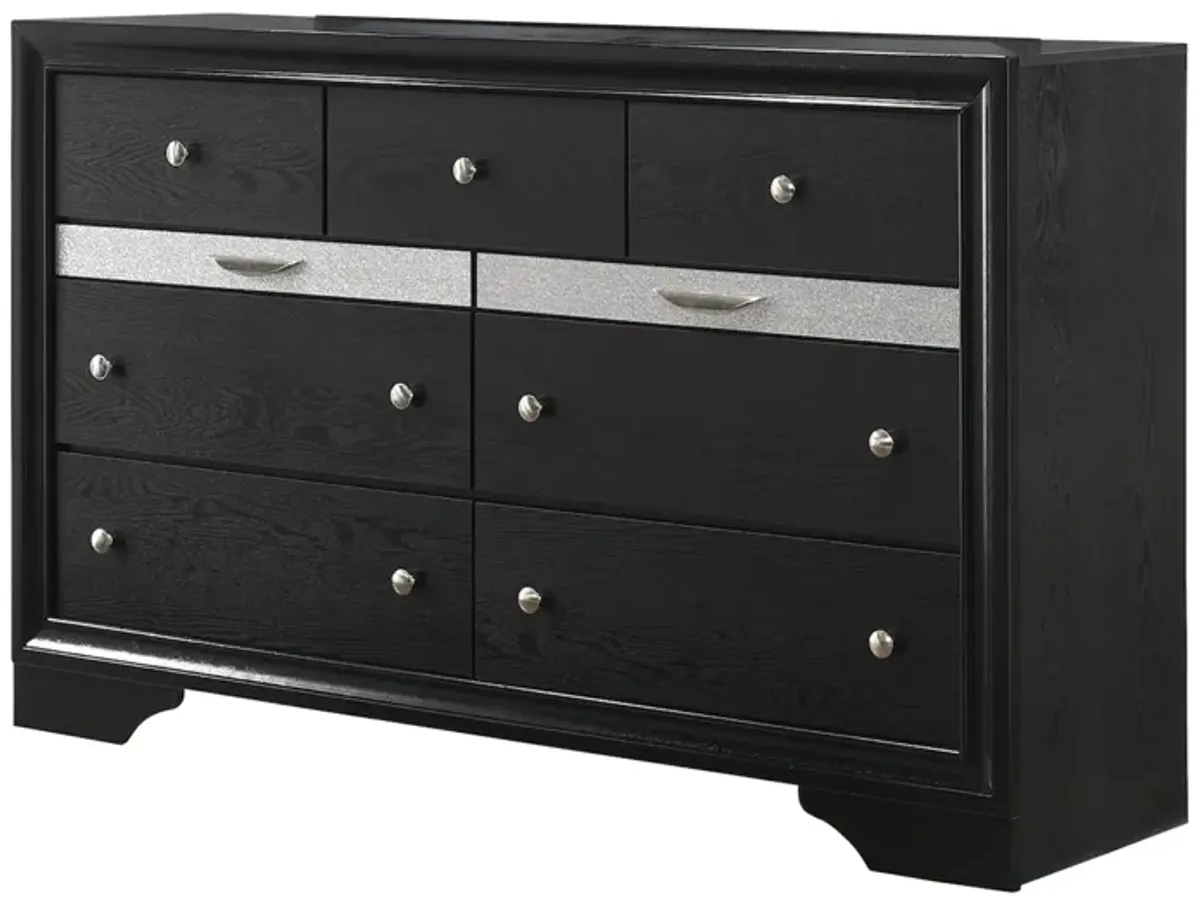 Regata Bedroom Dresser in Black/Silver by Crown Mark