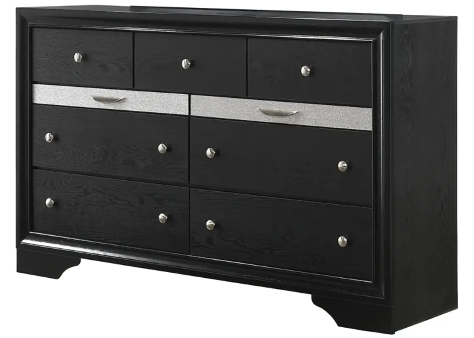 Regata Bedroom Dresser in Black/Silver by Crown Mark