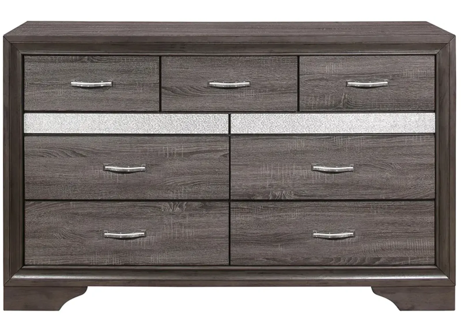 Griggs Bedroom Dresser in Two-Tone Finish (Gray and Silver Glitter) by Homelegance