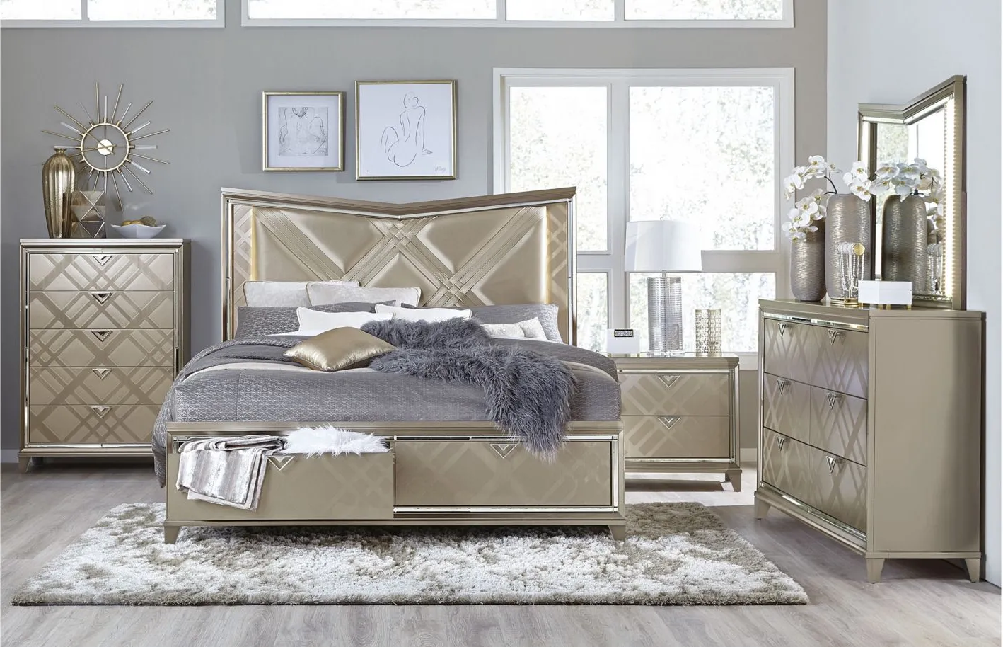 Cordlia Dresser in Champagne Metallic by Homelegance