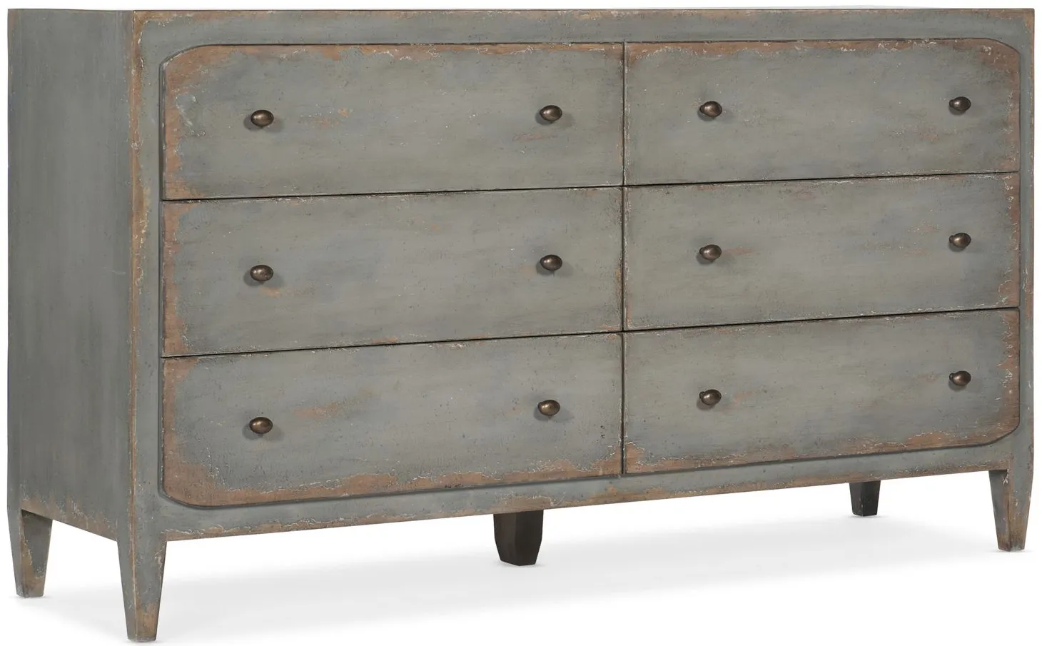 Ciao Bella Six-Drawer Dresser in Gray by Hooker Furniture