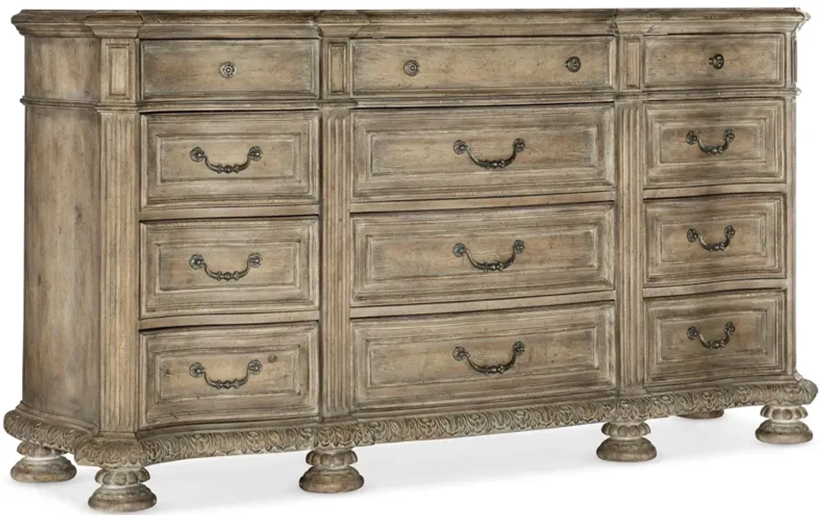 Castella Twelve Drawer Dresser in Brown by Hooker Furniture