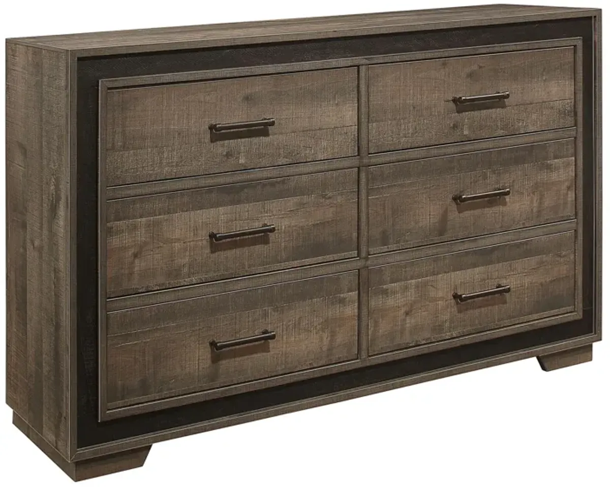 Kerren Dresser in Rustic Mahogany and Dark Ebony by Homelegance