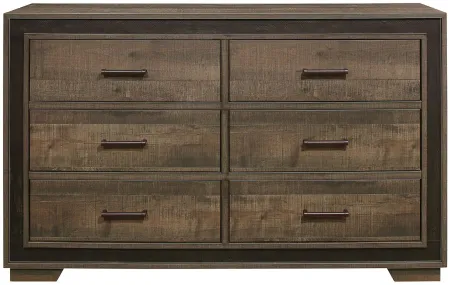 Kerren Dresser in rustic mahogany and dark ebony by Homelegance