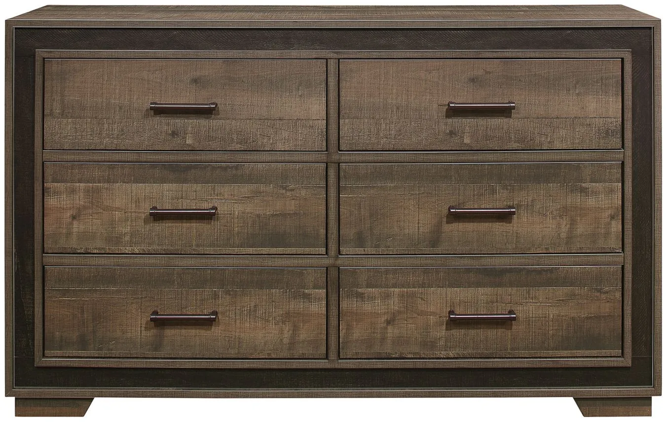 Kerren Dresser in Rustic Mahogany and Dark Ebony by Homelegance