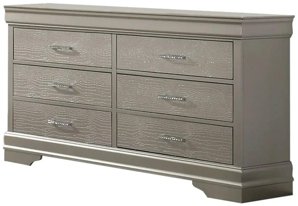 Amalia Bedroom Dresser in Champagne Silver by Crown Mark