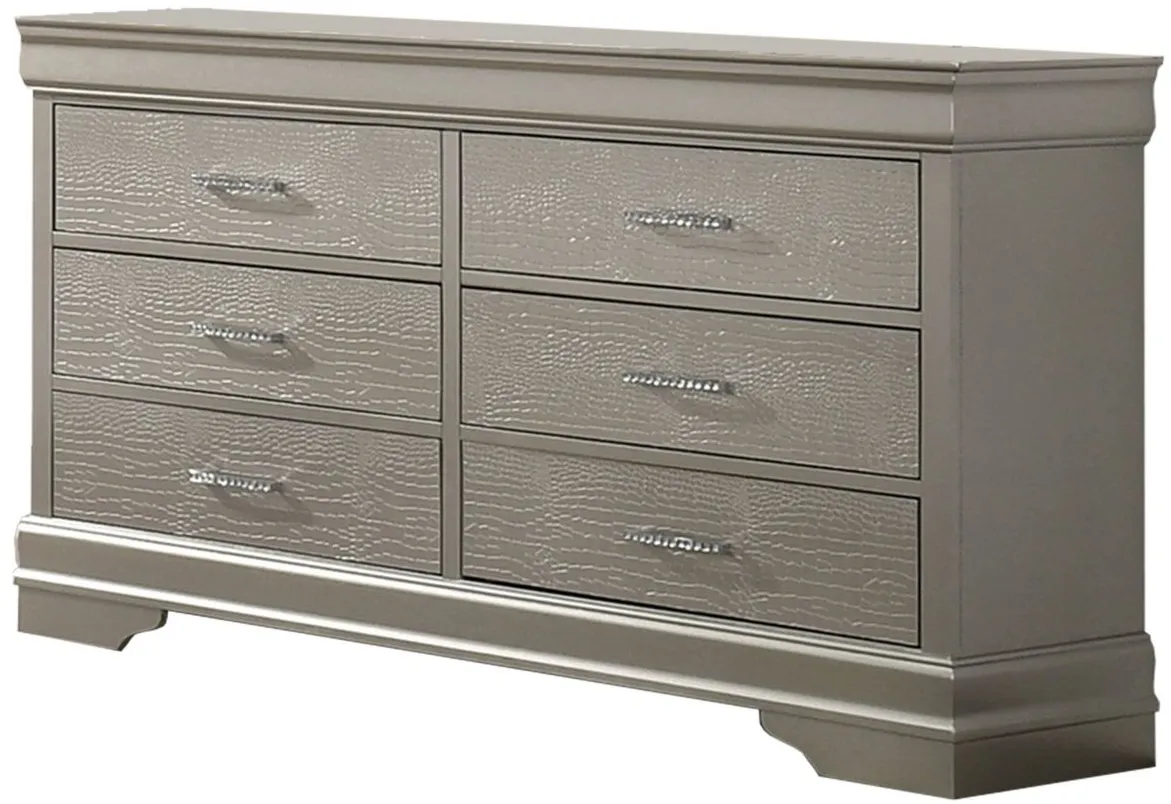 Amalia Bedroom Dresser in Champagne Silver by Crown Mark