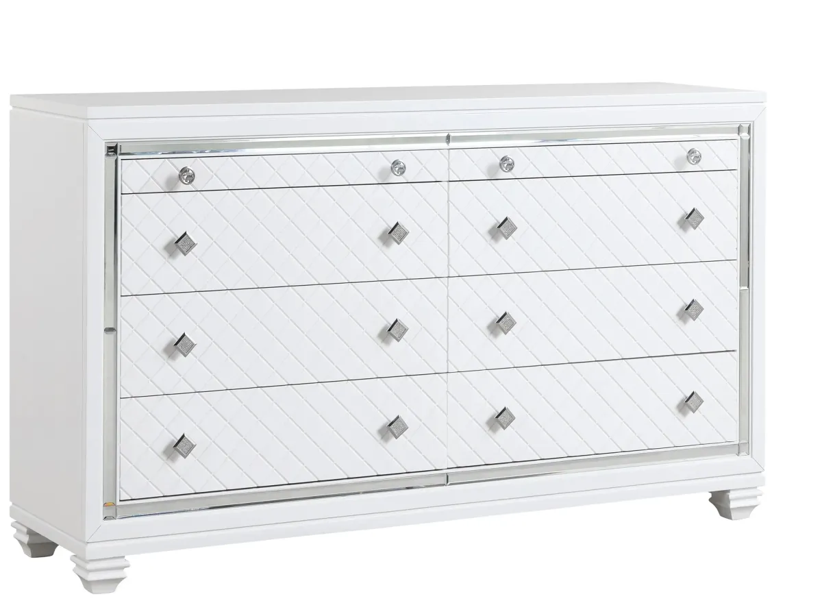 Shiney Dresser in White by Cosmos Furniture