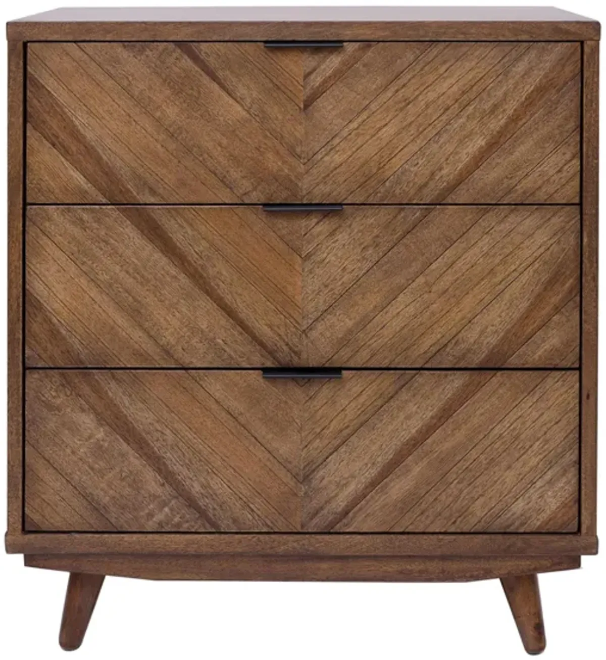 Piero Chevron 3-Drawer Chest in Monterey Brown by New Pacific Direct