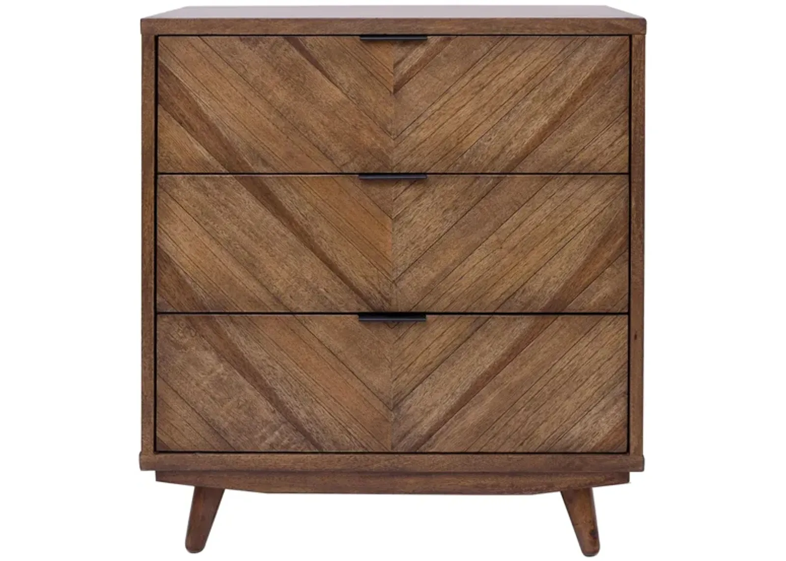 Piero Chevron 3-Drawer Chest in Monterey Brown by New Pacific Direct