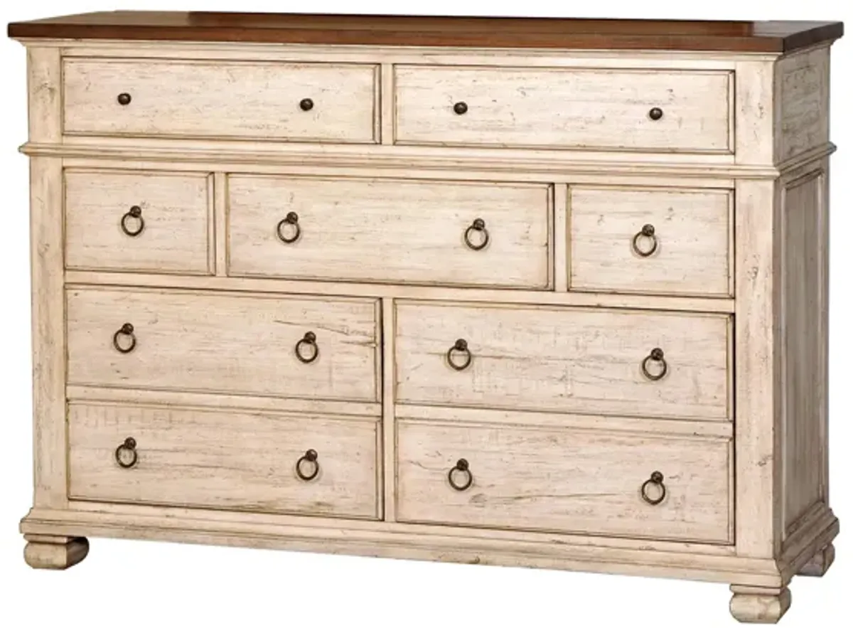 Belmont Dresser in Timbered Brown Farmhouse & Antique Linen by Napa Furniture Design