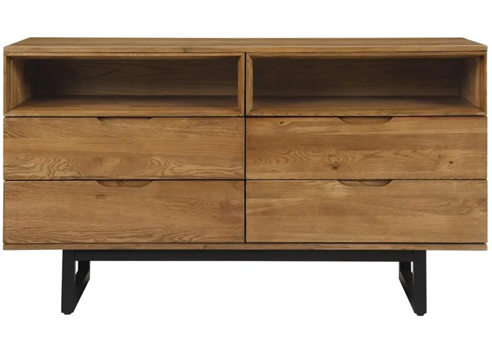 Aldo 4 Drawer Dresser in Brown Oak by Armen Living