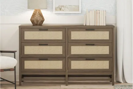 Lennon 6 Drawer Dresser by Ameriwood Home in Medium Brown by DOREL HOME FURNISHINGS