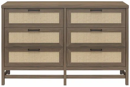 Lennon 6 Drawer Dresser by Ameriwood Home in Medium Brown by DOREL HOME FURNISHINGS