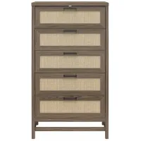 Lennon Tall 5 Drawer Dresser by Ameriwood Home in Medium Brown by DOREL HOME FURNISHINGS