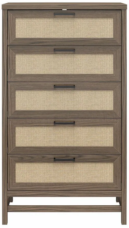 Lennon Tall 5 Drawer Dresser by Ameriwood Home in Medium Brown by DOREL HOME FURNISHINGS