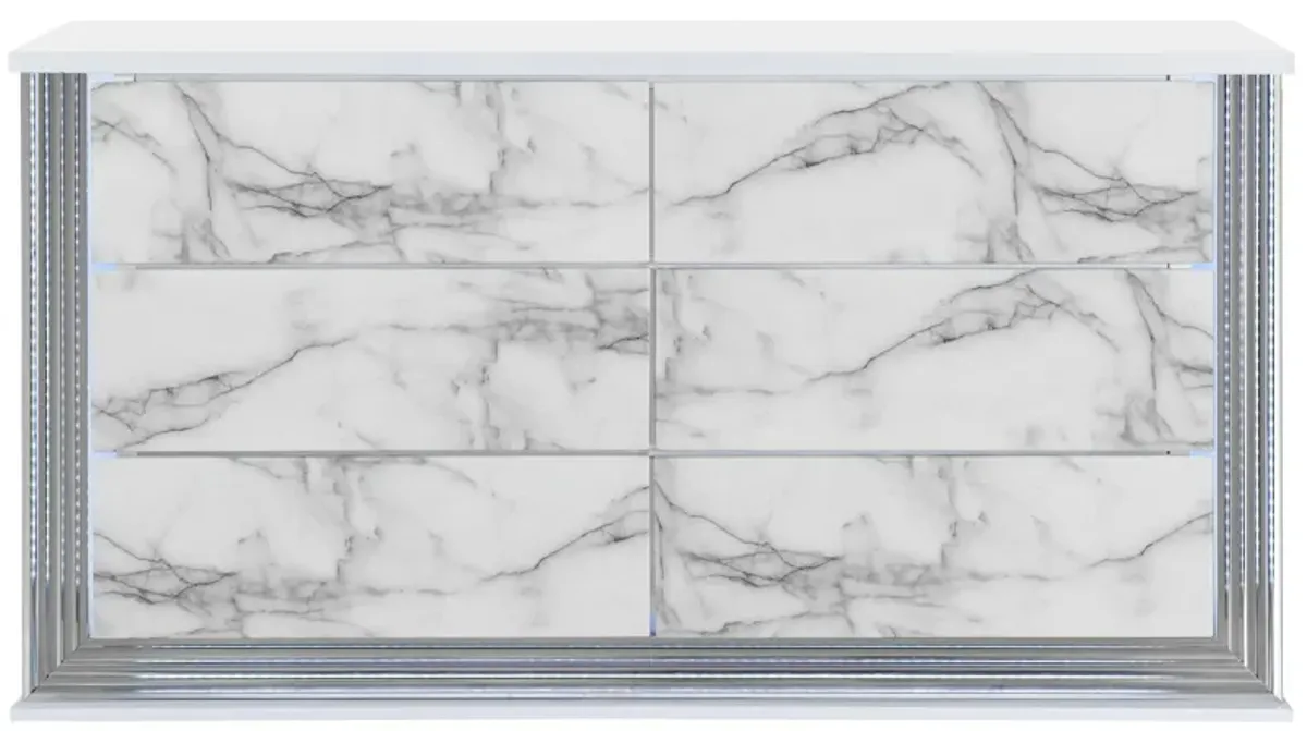 Ylime Dresser in White Marble by Global Furniture Furniture USA