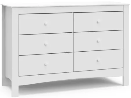 Nolan 6-Drawer Dresser in White by Bellanest
