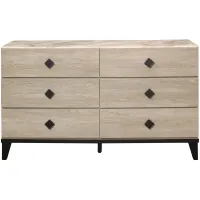 Karren 6-Drawer Dresser in 2-tone finish (Cream and Black) by Homelegance