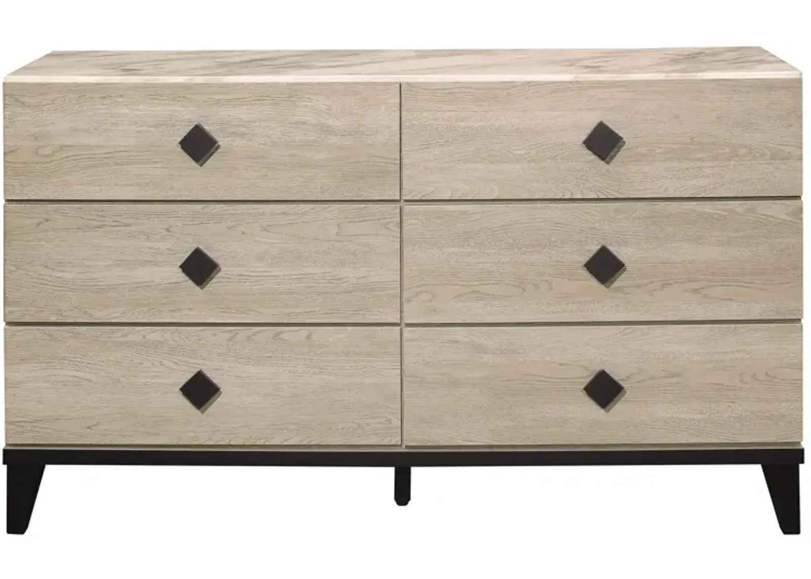 Karren 6-Drawer Dresser in 2-Tone Finish (Cream and Black) by Homelegance