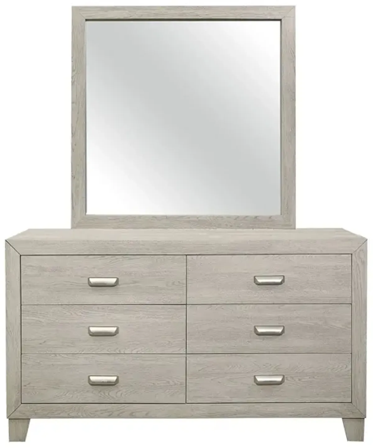 Loudon 6 Drawer Dresser With Mirror in Light Brown by Homelegance