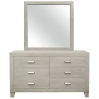 Loudon 6 Drawer Dresser with Mirror in Light Brown by Homelegance