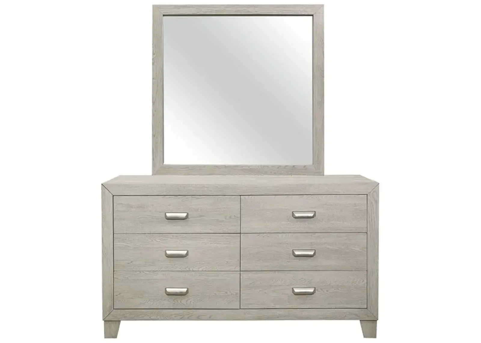 Loudon 6 Drawer Dresser With Mirror in Light Brown by Homelegance