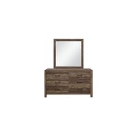 Bijou 6-Drawer Bedroom Dresser with Mirror in Rustic Brown by Homelegance