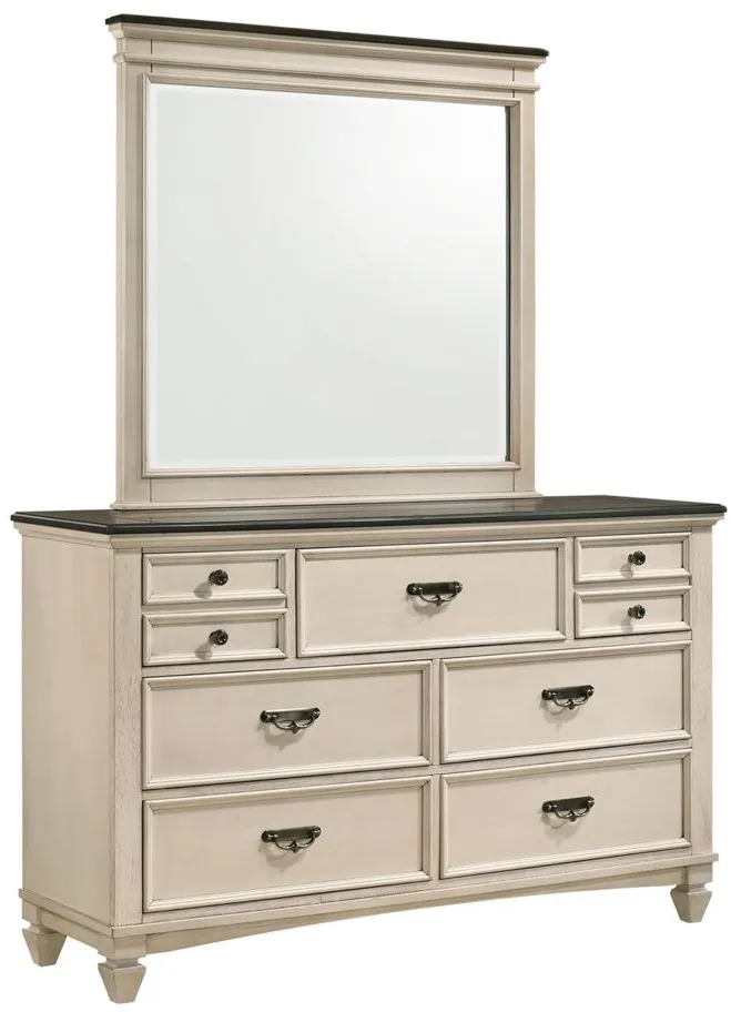 Sawyer Bedroom Dresser in Antique White and Brown by Crown Mark