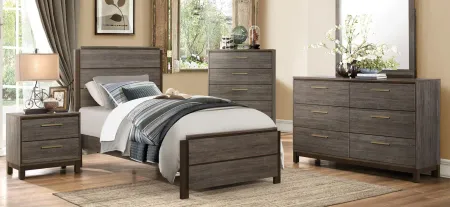 Solace Bedroom Dresser in Antique Gray and Dark Brown by Homelegance