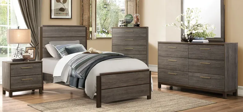 Solace Bedroom Dresser in Antique Gray and Dark Brown by Homelegance