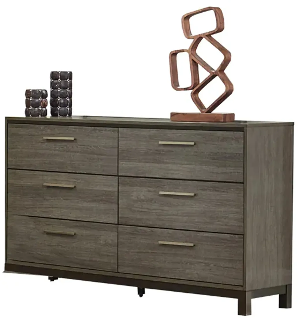 Solace Bedroom Dresser in Antique Gray and Dark Brown by Homelegance