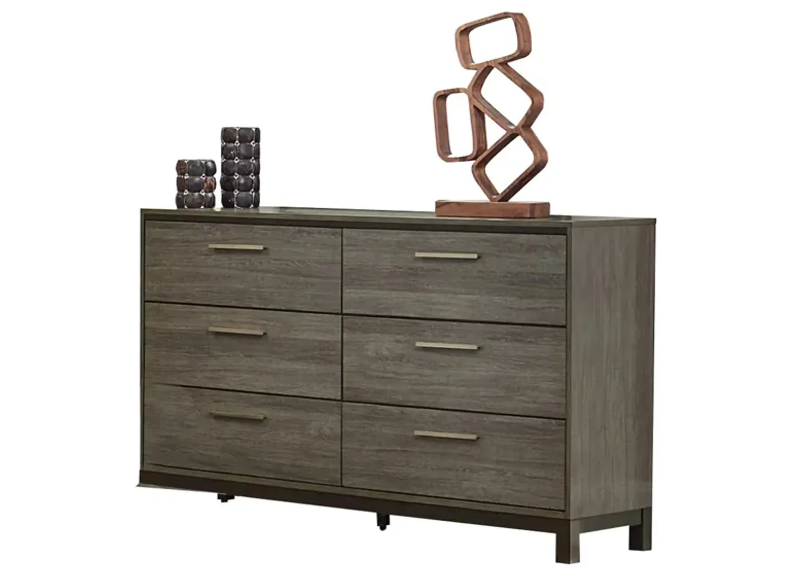 Solace Bedroom Dresser in Antique Gray and Dark Brown by Homelegance