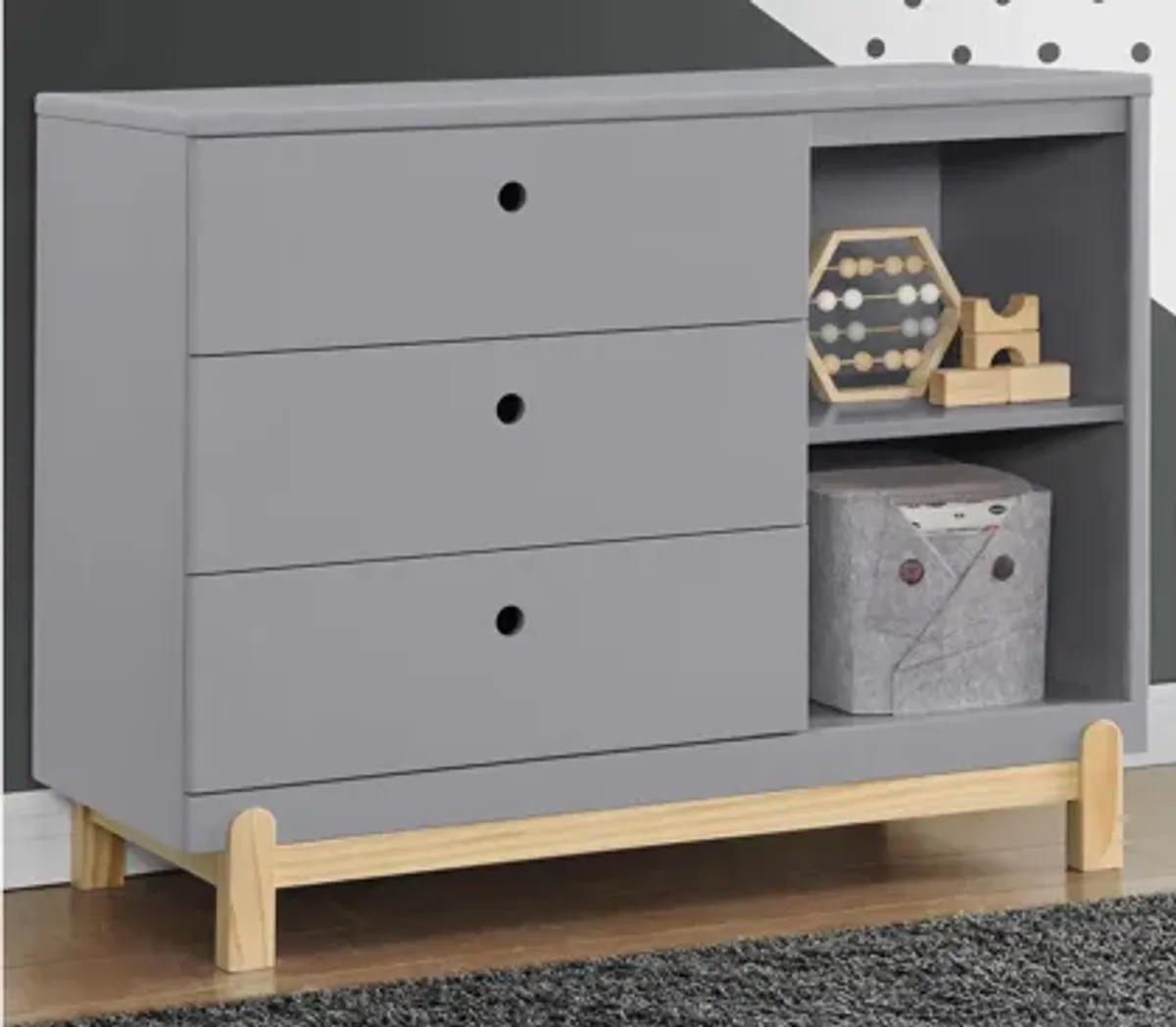 Poppy 3-Drawer Dresser with Cubbies by Delta Children