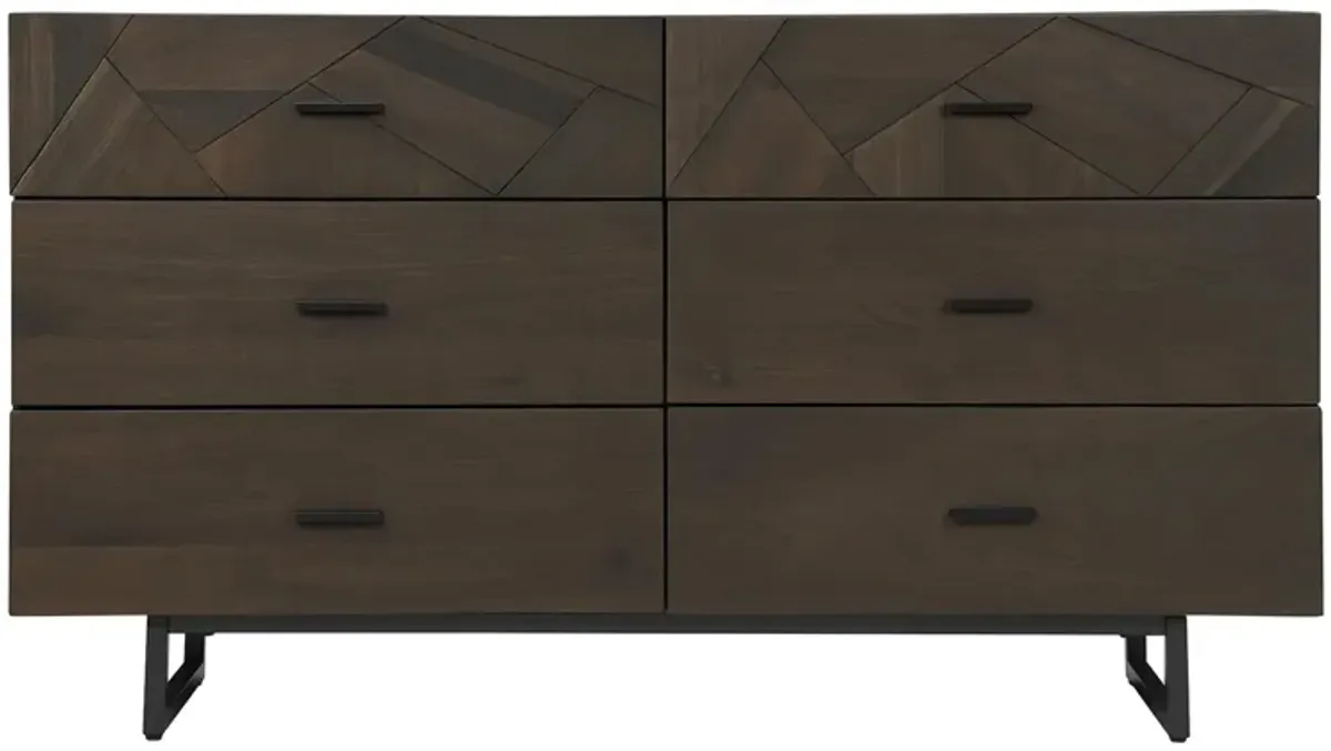 Marquis 6 Drawer Dresser in Smoke Oak by Armen Living