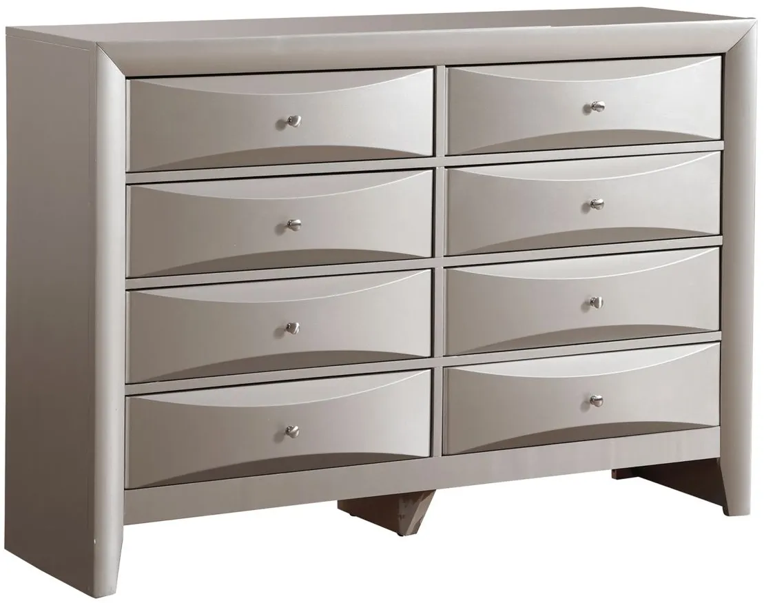 Marilla Bedroom Dresser in Silver Champagne by Glory Furniture