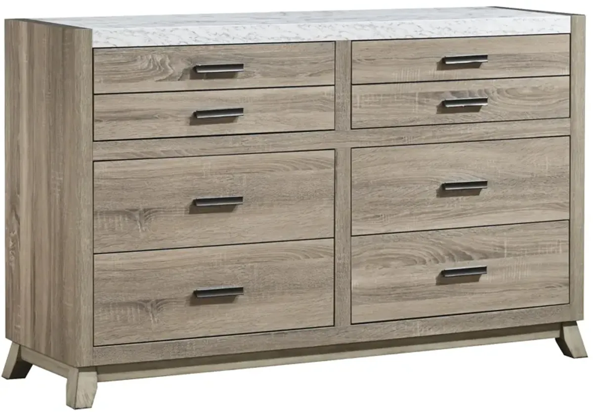 Tilston Dresser in Light Distressed Oak by Crown Mark