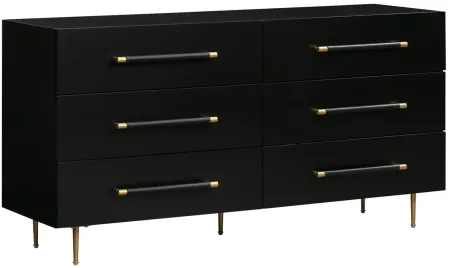 Trident 6 Drawer Dresser in Black by Tov Furniture