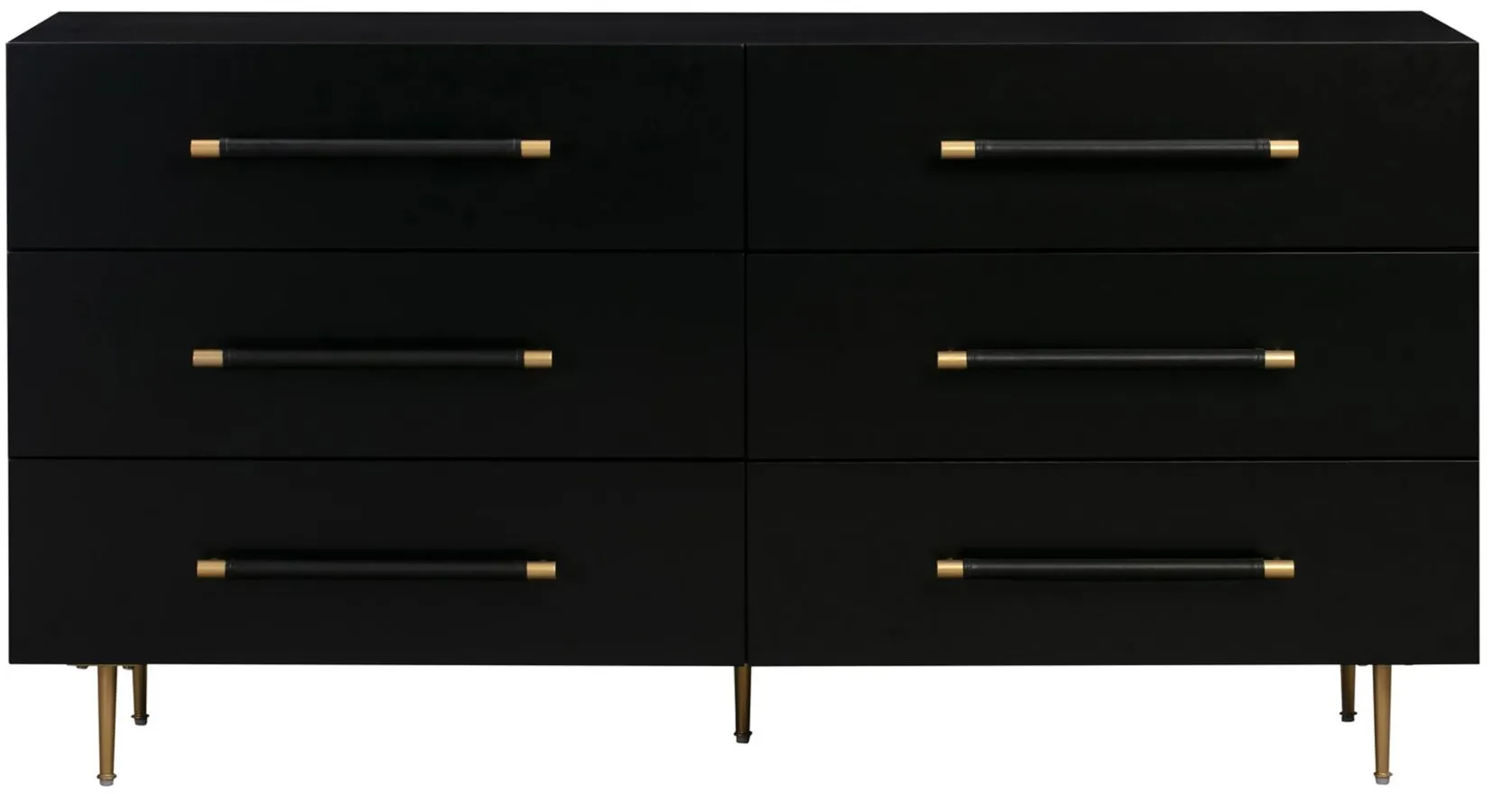 Trident 6 Drawer Dresser in Black by Tov Furniture