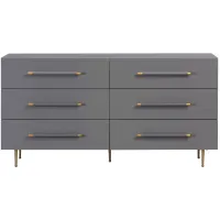 Trident 6 Drawer Dresser in Grey by Tov Furniture