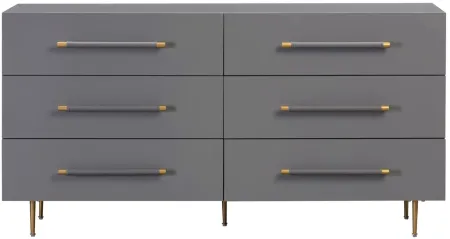 Trident 6 Drawer Dresser in Grey by Tov Furniture