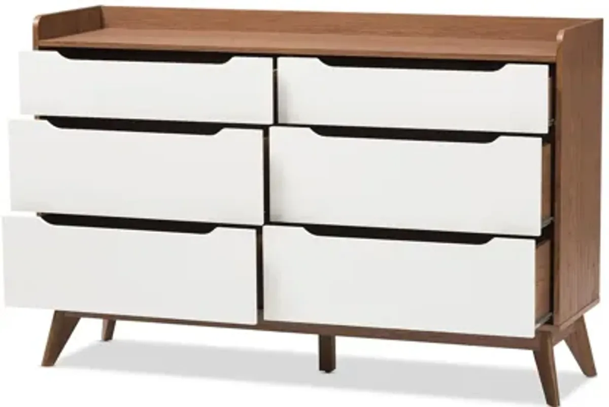 Brighton Wood 6-Drawer Storage Dresser