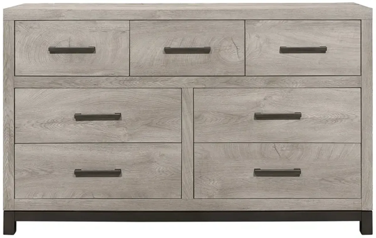 Frado Dresser in 2-Tone Finish: Light Gray and Gray by Homelegance