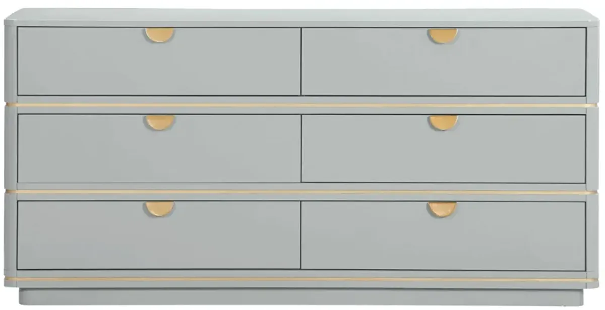 Julieta 6 Drawer Dresser in Gray by Tov Furniture